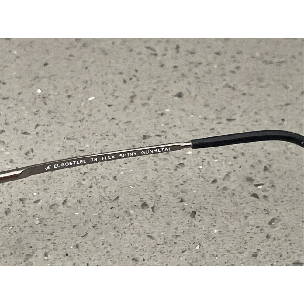 Eurosteel 78 Flex Shiny Gunmetal Eyeglasses Frames ONLY 42-19-125 Full Rim